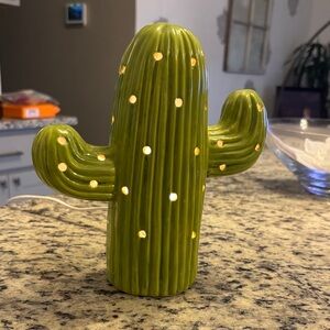 Green Ceramic Cactus Lamp